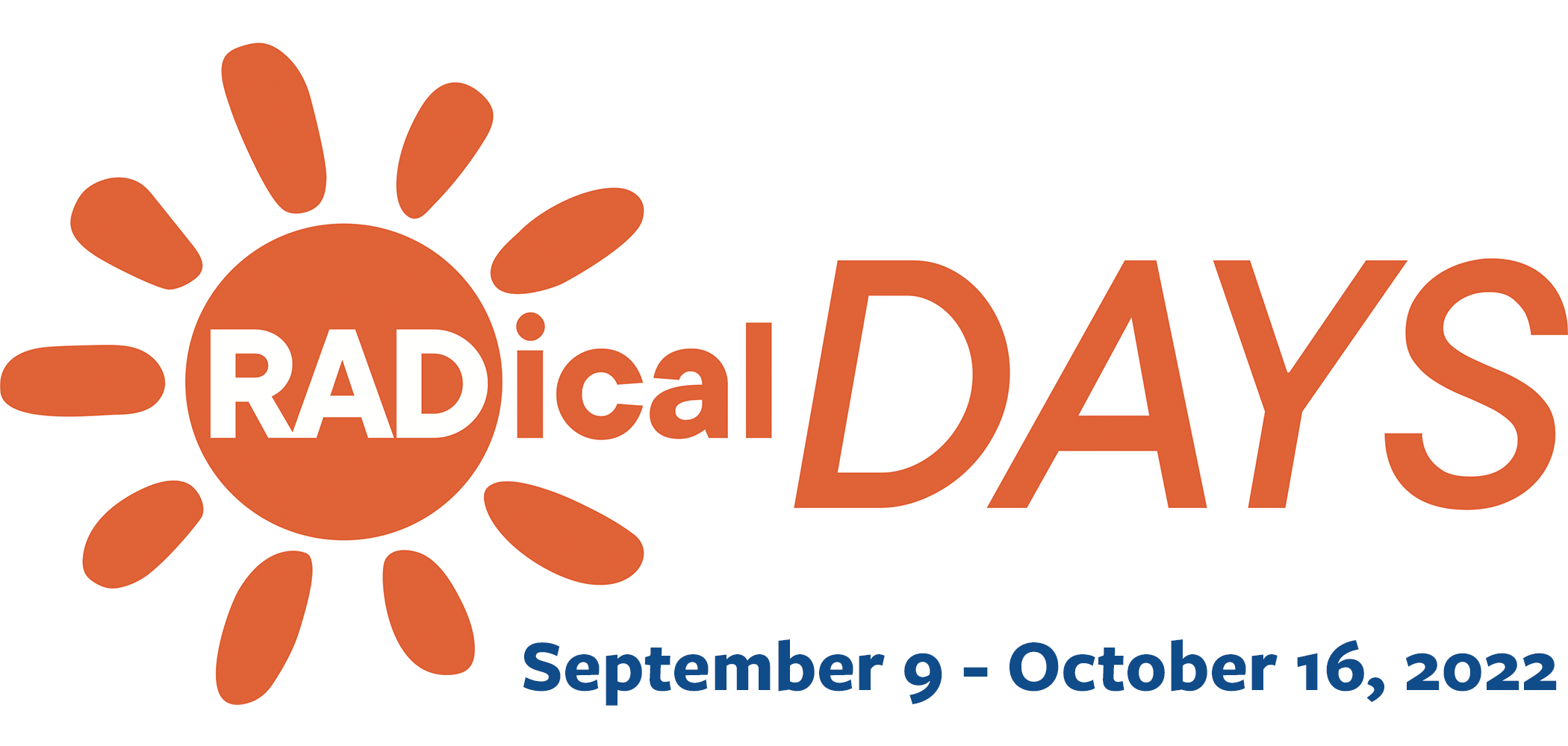 RADical Days logo in colors orange and white