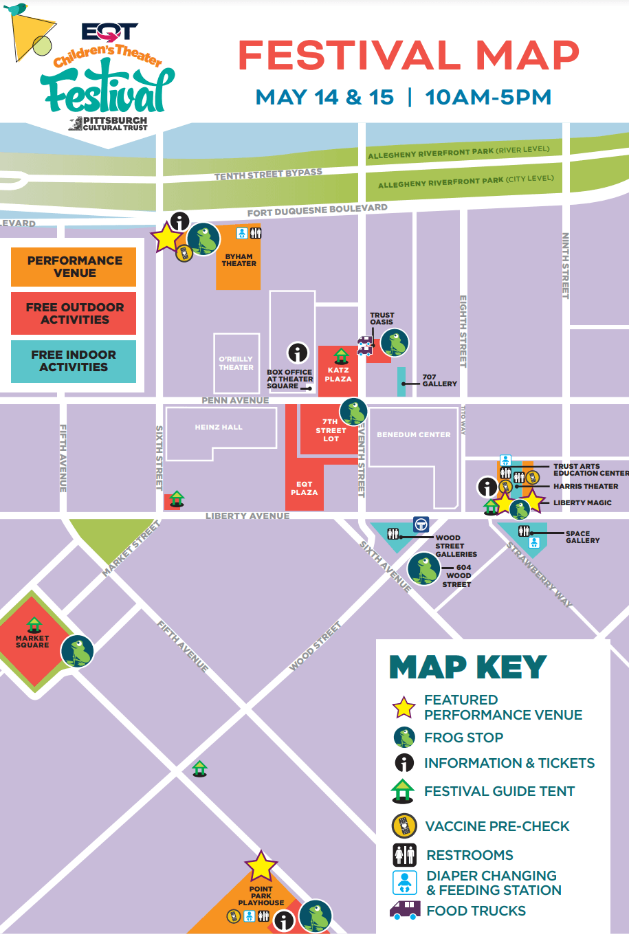 PDF map of Children's Theater Festival events for 2022